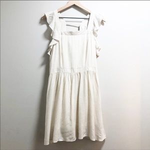 Love Riche Cream Linen Pinafore Dress Size Large